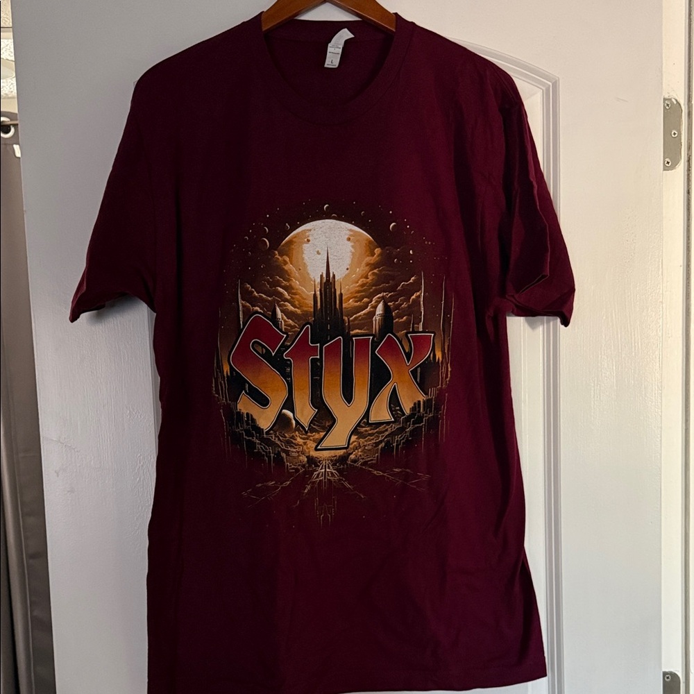Styx 2026 Tour Unisex Maroon Graphic T-Shirt